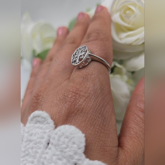 ❤️ LIFE ON THE CROSS STERLING SILVER RING - Picture 6 of 9